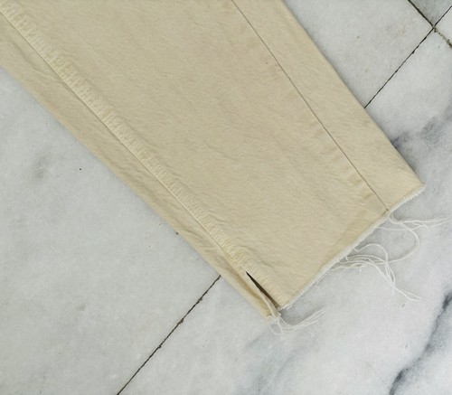 Zara Beige High Rise Wide Leg Distressed Jeans Size 8 - Picture 5 of 13