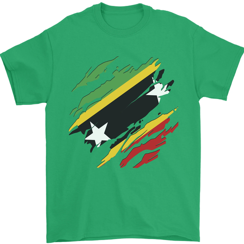 Desgarrado Saint Cristóbal Y Nevis Bandera Día Fútbol Hombre T-Shirt 100% Cotton - Imagen 62 de 94