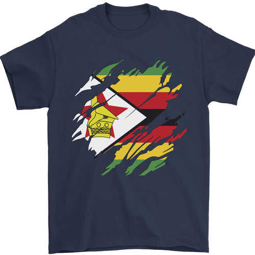 Torn Zimbabwe Flag Zimbabwean Day Football Mens T-Shirt 100% Cotton - Picture 28 of 105