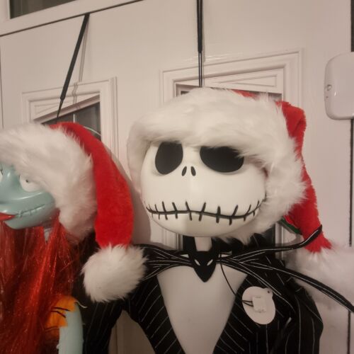 Jack Skellington Sally Babbo Natale Appeso Illumina Suoni Figura Incubo Natale - Foto 12 di 23