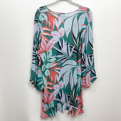 Anne Cole M / L Swim Coverup Tunic Top 100% Rayon Popover V-Neck Cruise Resort - Picture 6 of 9
