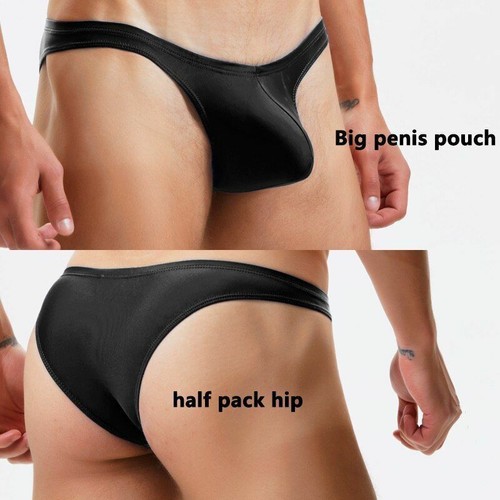 Herren Schwarz Sexy Tanga Niedrige Taille Badeanzug Gay Triangel Slip Bikini Badeanzug @ - Bild 42 von 43
