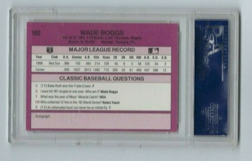 1989 Classic Update 1 Orange Travel Edition Wade Boggs #102 HOF-GEM MINT PSA 10- - Picture 2 of 2