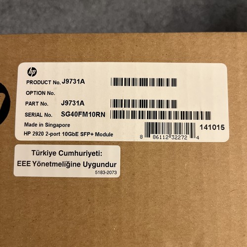 New J9731A HP HPE Aruba 2920 2-Port 10GbE SFP+ Module (stock Image, Sealed Bag - Picture 2 of 5