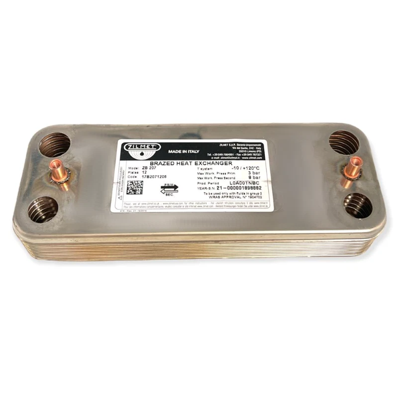 ZILMET HEAT EXCHANGER 12 PLATES 17B2071206 571646 BOILER MICROGENUS 23 MFFI  | eBay