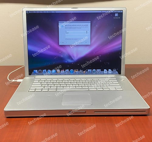 Vintage working 2005 Apple PowerBook G4 A1106 15" 1.67GHz OSX 10.5.8 Leopard