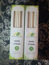 Lot of 100 Eco Friendly Compostable Straws BPA Free paper straws