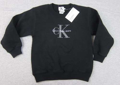 NEW Calvin Klein Jeans Black CK Logo Youth Sweatshirt Medium Kids NWT made in US