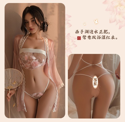 Sexy Lingerie Women Chinese Embroidery Hanfu Stage Costume Cosplay Night Dress - Picture 8 of 13