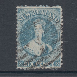 New-Zealand-Sc-41a-SG-136-used-1873-6p-pale-blue-QV-light-cancel-sound-Cert