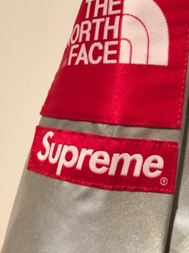 SUPREME X THE NORTH FACE 3M MOUNTAIN PARKA REFLECTIVE SILVER RED JACKET TNF L - Picture 2 of 9