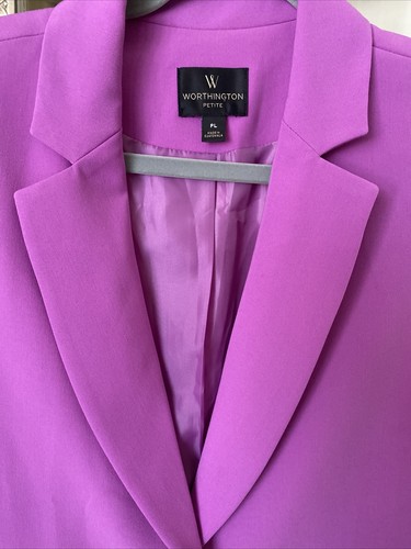 Worthington Women’s Lilac jacket,long sleeves pockets 1 button Closure SZ PL - Bild 2 von 5