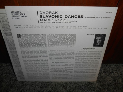 Dvorak Slavonic Dances Mario Rossi STEREO Vanguard SRV121 NICE COPY CLASSICAL LP - Foto 3 di 3