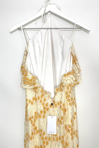 NWT Lovers + Friends Oorja Gown Dress High Neck Orange/Ivory Lace Size Large - Picture 5 of 10