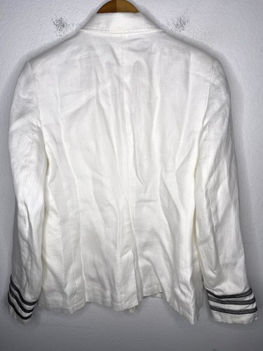 $398 Ralph Lauren 14 White Blazer Jacket Double Breast Polo RRL Linen Crest Coat - Picture 6 of 10
