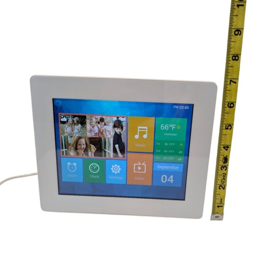 Aluratek 8" WiFi Digital Photo Frame White AWDMPF8BB Touchscreen LCD Display - Picture 6 of 13