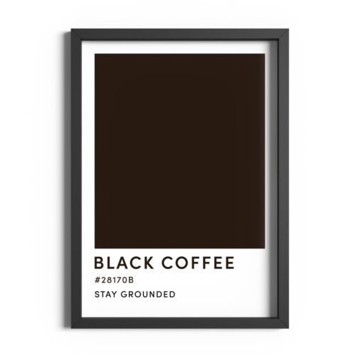 Black Coffee Print Kitchen Wall Art Espresso Colour Artwork Cafe Poster Gift - Picture 1 of 59