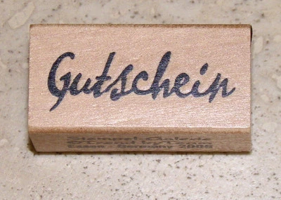 STEMPEL-GALERIE Stempel -- Gutschein -- ca. 2x4 cm - Nr. 20890 - NEU -