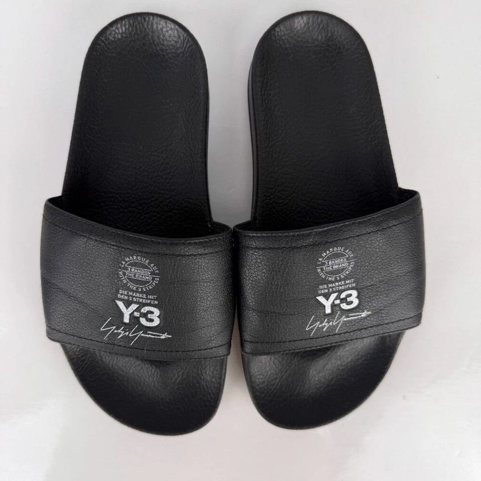 ADIDAS Adilette Y-3 Yohji Yamamoto Leather Black Slide Sandals 22.5cm Size 4 - Image 4 of 4