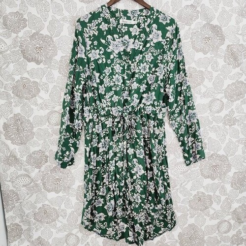 Sunny Girl Size 1X High low Button up Long sleeve Floral Midi Sundress 1 9542