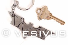 KEYCHAIN - DC Batman Bat SILVER Logo - Key Accessory Jewelry Nerd Geek Superhero