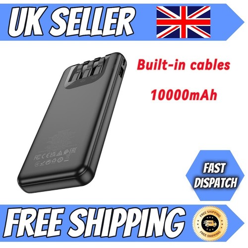 Power Bank with Built-in Cables,10000mAh Portable Charger Fast Charging UK NEW - Picture 8 of 8