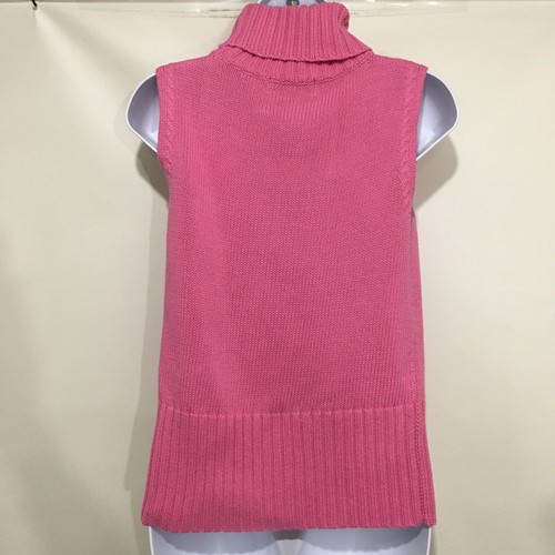 K.B. Collections PM Petite Pink Cotton Turtleneck Sleeveless Top Shell Pullover - Picture 4 of 7