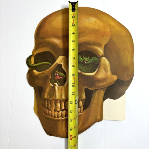 Vintage Halloween Decoration Skull Snake Bat Die Cut Retro Decor C.A. Reed NOS - Picture 10 of 11