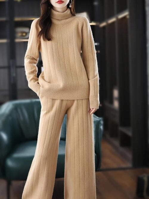 Wide leg winter plaid wool pants women 5417 Wide leg winter plaid wool pants women 5417