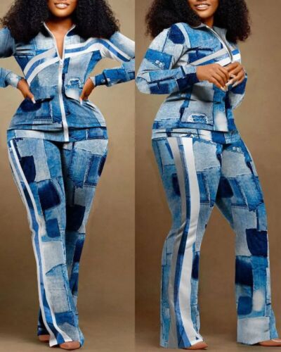 2 Piece Women Tracksuit Set Sweatsuit Outfits Long Sleeve Zip Up Jacket Casual # - Picture 25 of 32