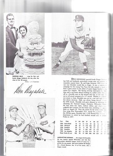 LOS ANGELES DODGERS 1959 YEARBOOK KOUFAX, DRYSDALE, DEDICATED TO CAMPY,ETC - Picture 4 of 6