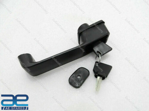Fits For Jcb 3DX 3CX Black Plastic Door Lock Handle With 2 Keys S2u - Picture 3 of 4
