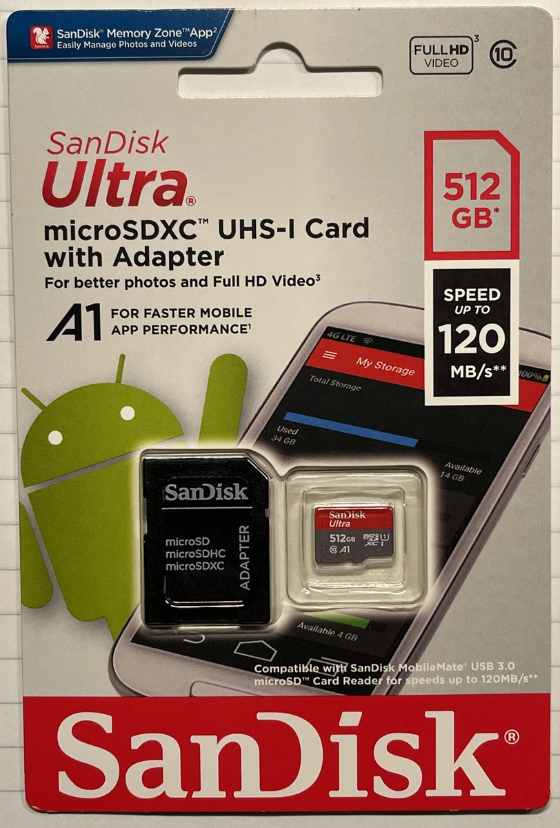 ください microSDXC 512GB SanDisk 120MB/s 超高速’’ らくらくメ