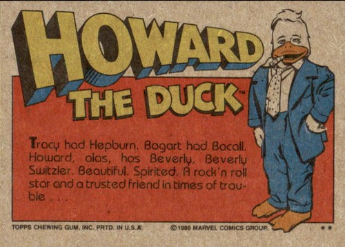 Howard The Duck Movie Trading Card Sticker YOU PICK Marvel Comics 1986 Topps - Picture 7 of 189