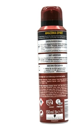 FA DEODORANT MEN SPRAY 48H 72H ANTYPERSPIRANT 150ml US Seller/Ships Same Day - Picture 8 of 26