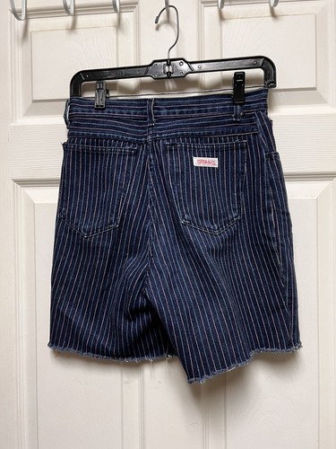 DIL) Gitano Girls Jean Shorts Girls 11-12 Striped High Waist Blue - Picture 6 of 9