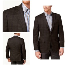 Michael Kors Men's Classic-Fit New Brown Blazer Check Sport Coat Jacket 38R