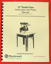 ROCKWELL/Delta 12" Radial Arm Saw Owners Instruction & Parts Manual 0624