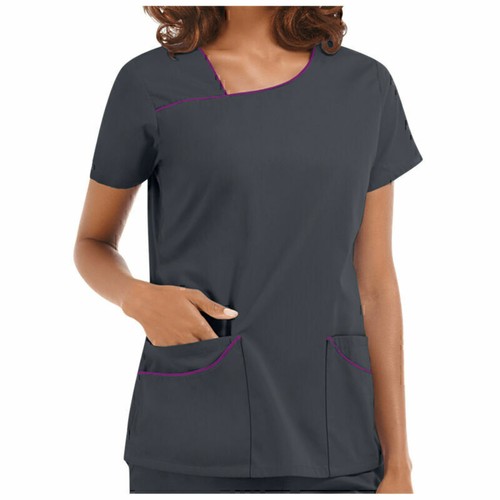 S-2XL Damen Schlupfkasack Kasack Kurzarm Arbeitskleidung Damenkasack Pflege Top - Bild 12 von 16