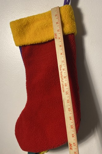 Vintage 90s Disney Store Goofy Christmas Stocking Purple Yellow Red Fleece - Picture 9 of 9