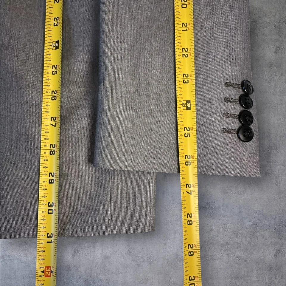 J. FERRAR Men's 40L Slim Fit Gray Blazer Sport Coat Two-Button Jacket Suit - Image 4 of 4