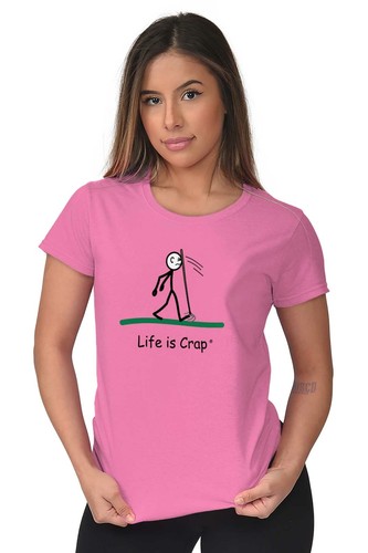 Life Is Crap Bad Luck Landscaper Gardener Womens Top Junior Graphic Tee - 第 3/11 張圖片