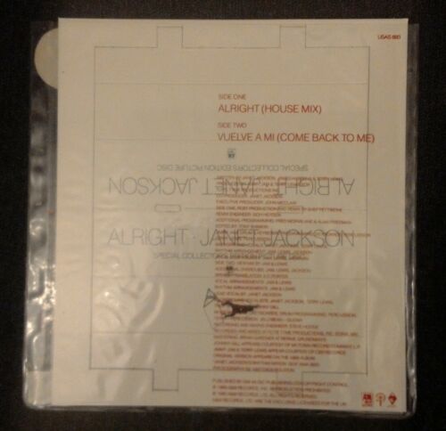 Janet Jackson - Alright - UK 1990 A&M USAS 693 Picture Shape Vinyl 7" Single - Picture 2 of 5