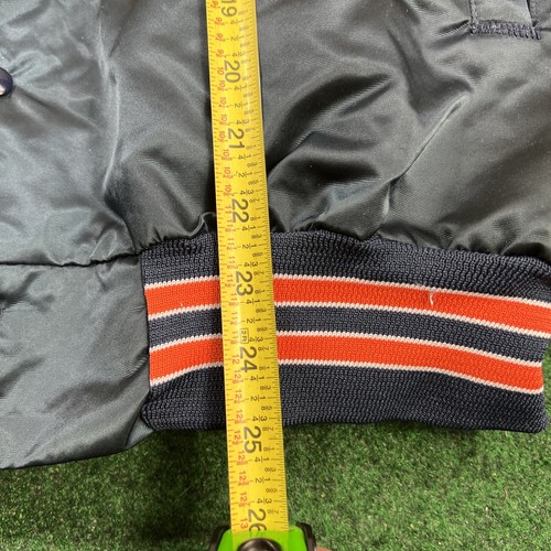 Vintage 80s Chicago Bears Chalk Line Spellout Satin Jacket NFL Football Size La - Picture 12 of 12
