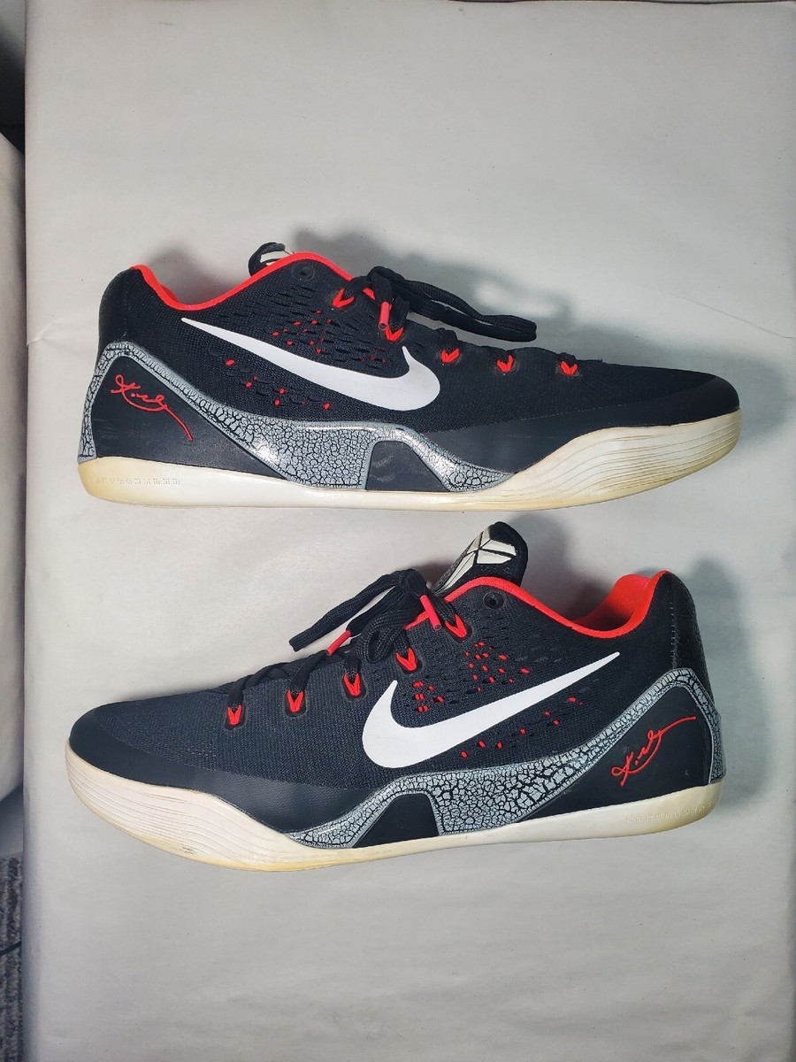 Nike Kobe IX 9 EM “Laser Crimson” Red Black Grey Size 11.5 646701