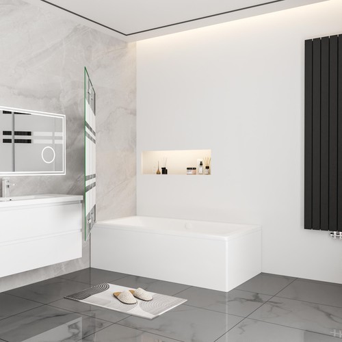 Nano+ESG Glas Faltwand Drehwand Trennwand Badewannenaufsatz Duschwand Abtrennung - Bild 25 von 39