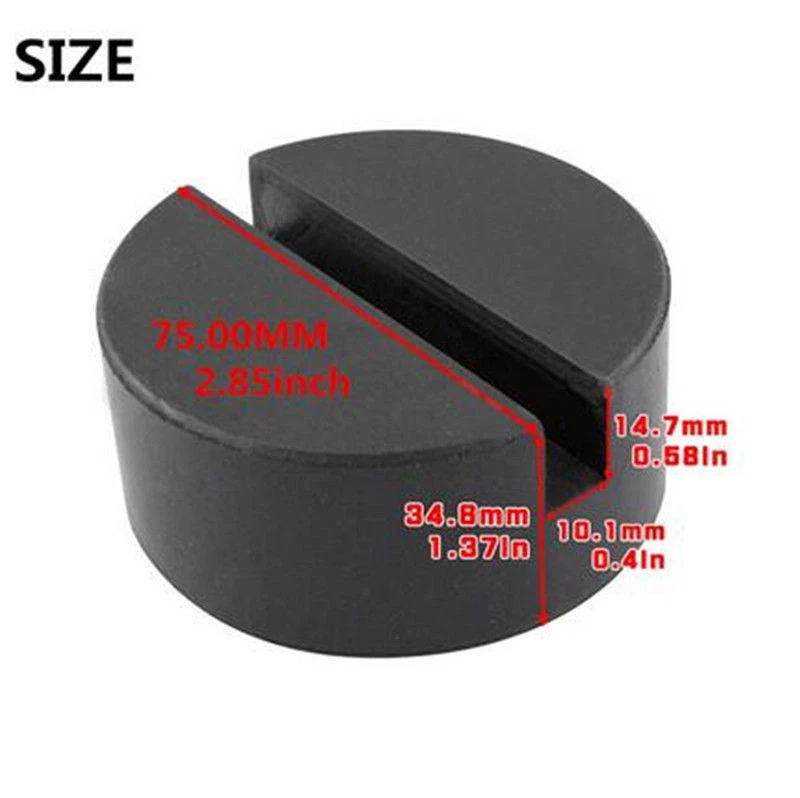 Car 75mm Slotted Rail Floor Jack Disk Pad Adapter Rubber For Pinch Weld JackPad - Image 4 of 4
