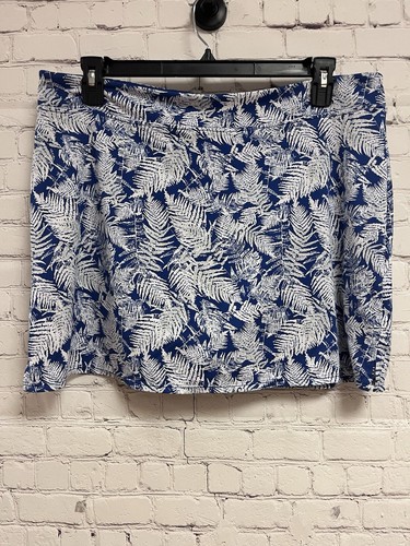 Tranquility XL Skort Rock blau weiß Pull On Blätter Print Gummibund dehnbar - Bild 11 von 11