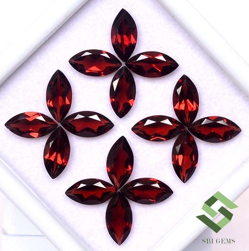 Natural Red Garnet Marquise Cut 10x5 mm Lot 05 Pcs 6.24 CTS Untreated Loose Gems - Picture 4 of 6