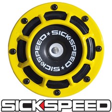 One Sickspeed Yellow Super Loud Compact Electric Blast Tone Horn Car Suv 12v P6 One Sickspeed Yellow Super Loud Compact Electric Blast Tone Horn Car Suv 12v P6